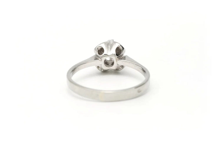 Bague 48 Bague en or blanc 18 carats sertie d’un diamant brillant 0,14 ct 58 Facettes 22377