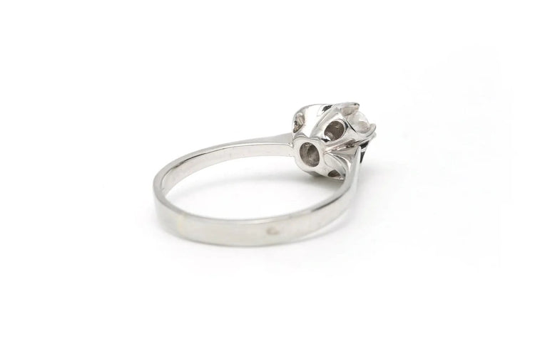 Bague 48 Bague en or blanc 18 carats sertie d’un diamant brillant 0,14 ct 58 Facettes 22377