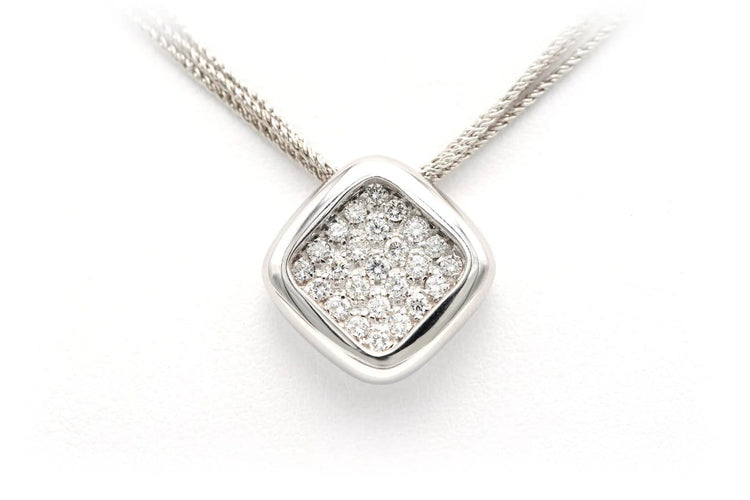 Collier Collier contemporain en or blanc 18 carats serti de diamants taille brillant 0,62 ct 58 Facettes 22336