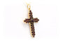 Pendentif Pendentif années 50 en or jaune 18 carats serti de grenats 58 Facettes B551