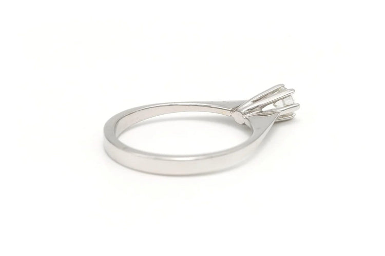 Bague 56 Solitaire années 70 - Bague en or blanc 18 carats et diamant 58 Facettes 22907