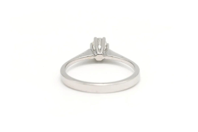 Bague 56 Solitaire années 70 - Bague en or blanc 18 carats et diamant 58 Facettes 22907