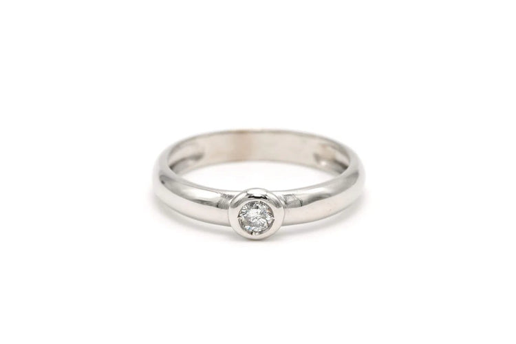 Bague 53 Solitaire - Bague en or blanc 18 carats et diamant 0,13 ct 58 Facettes 19664