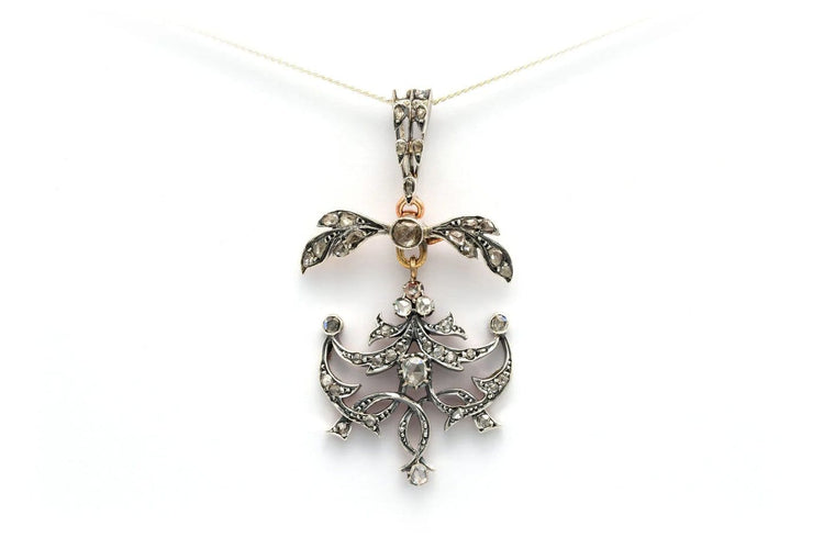 Pendentif Pendentif Napoléon III en or jaune 18 carats et argent, diamants taille rose 58 Facettes B614