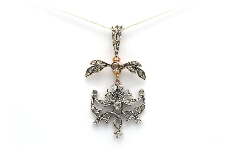 Pendentif Pendentif Napoléon III en or jaune 18 carats et argent, diamants taille rose 58 Facettes B614