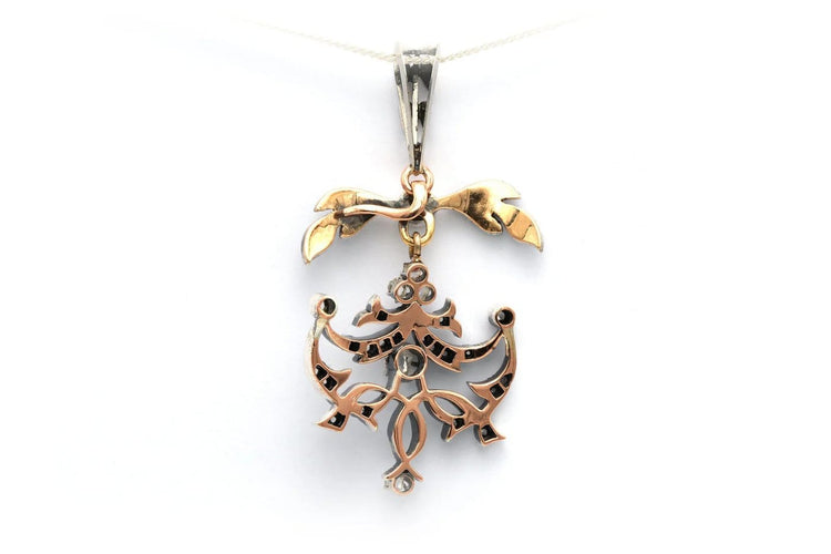 Pendentif Pendentif Napoléon III en or jaune 18 carats et argent, diamants taille rose 58 Facettes B614