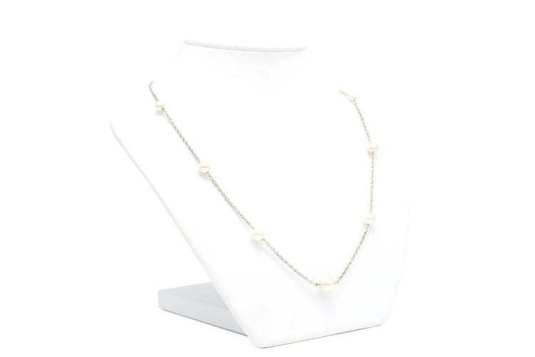 Collier Collier Art déco en or blanc 18 carats serti de perles 58 Facettes 22172
