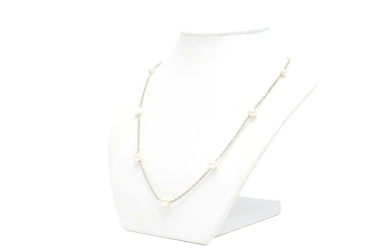 Collier Collier Art déco en or blanc 18 carats serti de perles 58 Facettes 22172