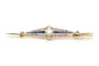Broche Broche Art Déco en or blanc et jaune 18 carats, saphirs et diamants 58 Facettes 22395