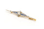 Broche Broche Art Déco en or blanc et jaune 18 carats, saphirs et diamants 58 Facettes 22395