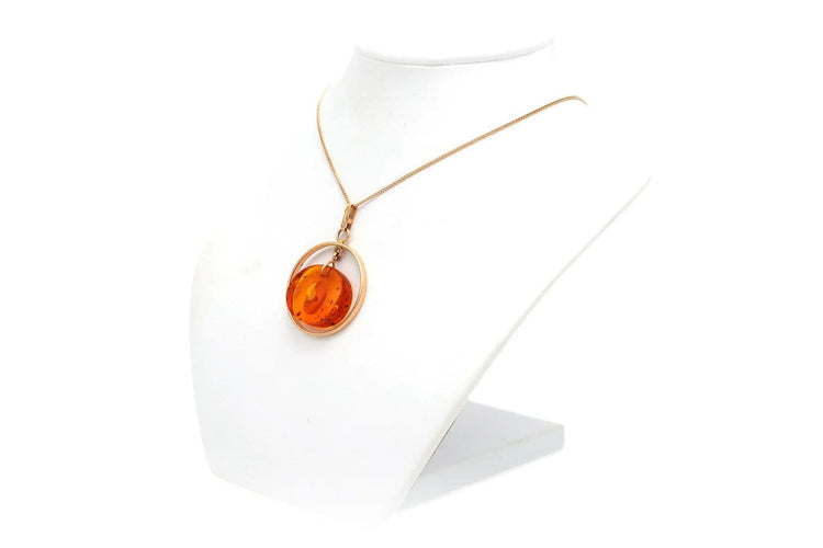 Collier Collier contemporain en or jaune 14 carats et ambre 58 Facettes 22401