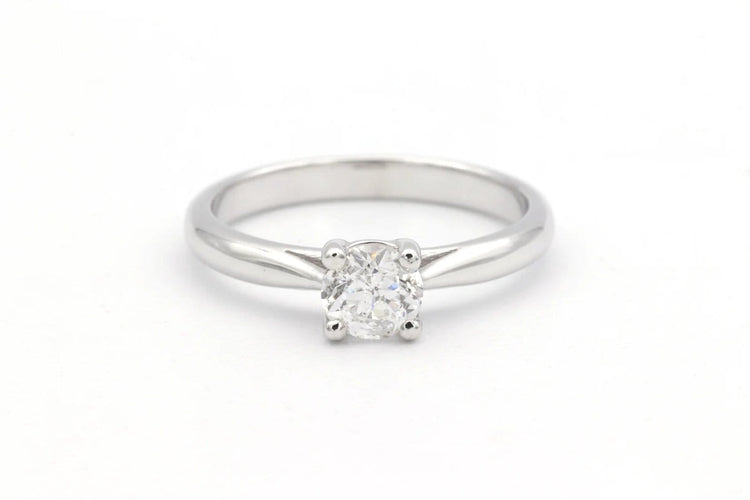 Bague 52 Solitaire contemporain - Bague en or blanc 18 carats avec diamant 0,50 ct 58 Facettes 23064