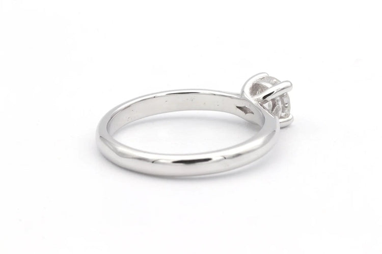 Bague 52 Solitaire contemporain - Bague en or blanc 18 carats avec diamant 0,50 ct 58 Facettes 23064