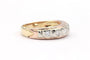 Bague 47 Alliance demi-américaine en or tricolore 18 carats et diamants (0,20 ct) 58 Facettes 19455