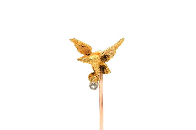 Broche Napoléon III - Broche en or jaune 18 carats sertie d’un diamant brillant 58 Facettes B645