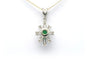 Pendentif Pendentif en or blanc 18 carats avec émeraudes et diamants 58 Facettes 20665