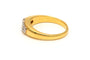 Bague 58 Bague contemporaine en or jaune et blanc 18 carats sertie de diamants 58 Facettes B647