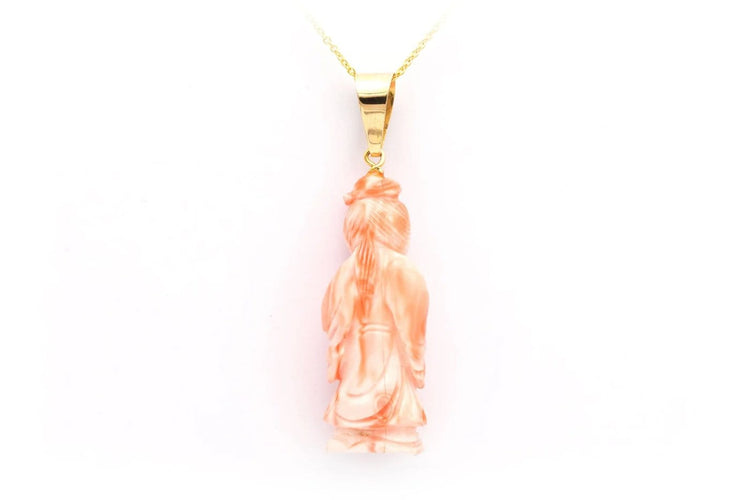 Pendentif Pendentif asiatique - Pendentif en or jaune 18 carats et corail 58 Facettes 22532