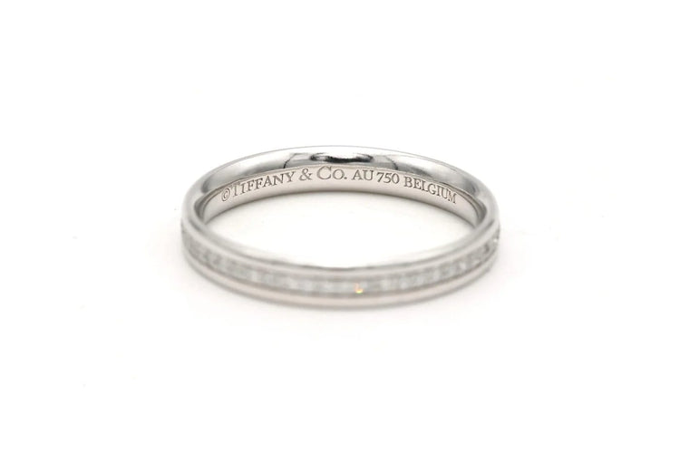 Bague 52 Tiffany & Co Metro - Bague en or blanc 18 carats sertie de diamants 58 Facettes 22549