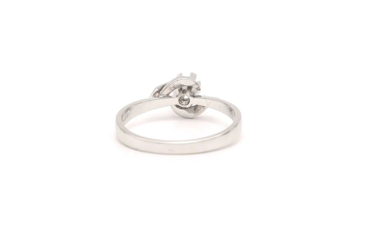 Bague 53 Bague années 50 en or blanc 18 carats et diamant 0,09 ct 58 Facettes 22910