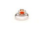 Bague 53 Bague années 70 en or blanc 18 carats, citrine et diamants 58 Facettes B623