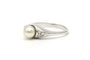 Bague 55 Bague Art déco en or blanc 18 carats, perle et diamants 58 Facettes B298