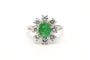 Bague 56 Bague contemporaine en or blanc 18 carats, émeraude et diamants 58 Facettes 20589