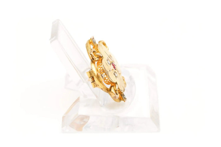 Broche Napoléon III - Broche en or jaune, perles, rubis et diamants 58 Facettes 22566
