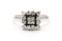 Bague 55 Bague contemporaine en or blanc 18 carats sertie de diamants 0,37 ct 58 Facettes 22591