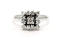Bague 55 Bague contemporaine en or blanc 18 carats sertie de diamants 0,37 ct 58 Facettes 22591