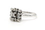 Bague 55 Bague contemporaine en or blanc 18 carats sertie de diamants 0,37 ct 58 Facettes 22591