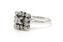 Bague 55 Bague contemporaine en or blanc 18 carats sertie de diamants 0,37 ct 58 Facettes 22591