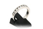 Bague 53 Alliance demi-américaine - Bague en or blanc 18 carats et diamants 58 Facettes 22703