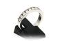 Bague 53 Alliance demi-américaine - Bague en or blanc 18 carats et diamants 58 Facettes 22703