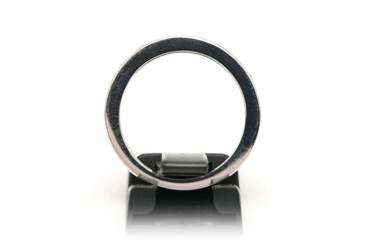 Bague 53 Alliance demi-américaine - Bague en or blanc 18 carats et diamants 58 Facettes 22703