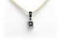 Pendentif Pendentif contemporain en or blanc 18 carats avec diamant taille brillant 58 Facettes B718