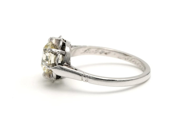 Bague 47 Bague Art déco sertie d’un diamant taille ancienne en or blanc 18 carats 58 Facettes 22577