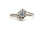Bague 55 Bague Art déco en or blanc 18 carats avec diamant taille brillant 0,23 ct 58 Facettes 22780