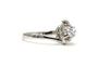 Bague 55 Bague Art déco en or blanc 18 carats avec diamant taille brillant 0,23 ct 58 Facettes 22780