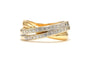 Bague 63 Bague contemporaine en or jaune 18 carats et diamants 0,26 ct 58 Facettes 22749