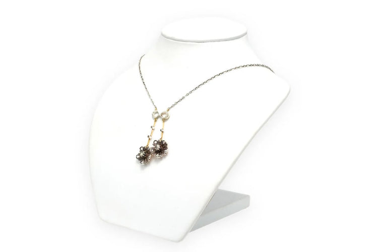Collier Collier Art nouveau en or jaune 18 carats, argent et diamants taille rose 58 Facettes 21861