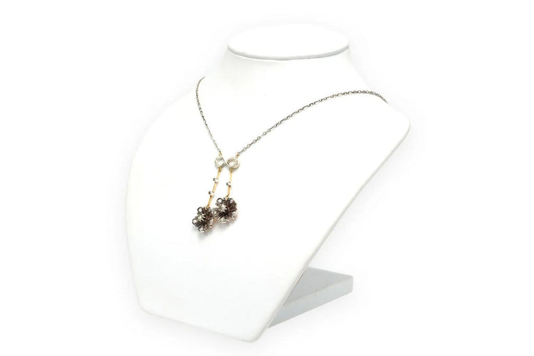 Collier Collier Art nouveau en or jaune 18 carats, argent et diamants taille rose 58 Facettes 21861