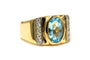 Bague 54 Manfredi - Bague contemporaine en or jaune, topaze et diamants 58 Facettes 22803