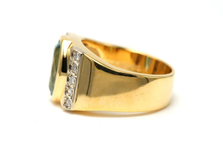 Bague 54 Manfredi - Bague contemporaine en or jaune, topaze et diamants 58 Facettes 22803