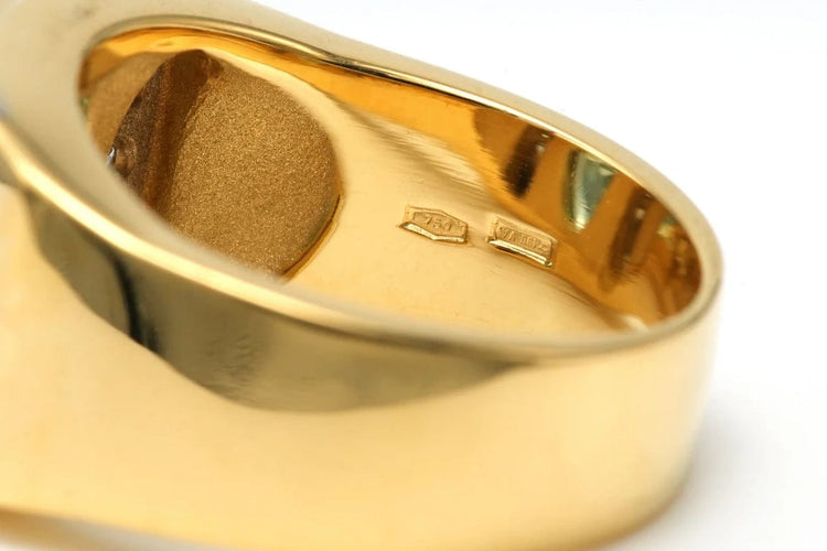 Bague 54 Manfredi - Bague contemporaine en or jaune, topaze et diamants 58 Facettes 22803