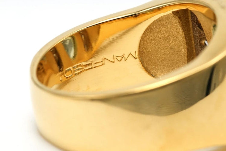 Bague 54 Manfredi - Bague contemporaine en or jaune, topaze et diamants 58 Facettes 22803