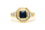 Bague 56 Bague contemporaine en or jaune, saphir et diamants 58 Facettes 22697