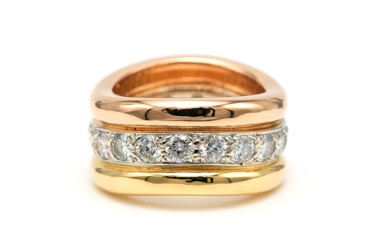Bague 52 Bague contemporaine en or 18 carats sertie de diamants 2,16 ct 58 Facettes 22983