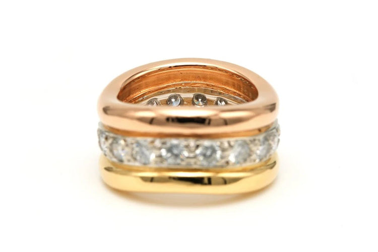 Bague 52 Bague contemporaine en or 18 carats sertie de diamants 2,16 ct 58 Facettes 22983