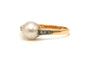 Bague 55 Bague Art déco en or jaune et blanc 18 carats, perle et diamants 58 Facettes 22867